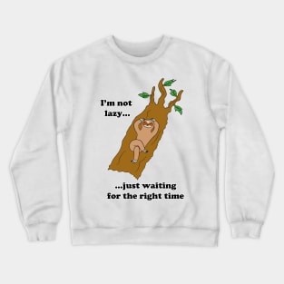 Sloth Not Lazy Actually Funny Cartoon Crewneck Sweatshirt